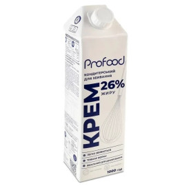 Вершки кондитерські ТМ Profood 26% 1 л Вершки кондитерські ТМ Profood 26% 1 л